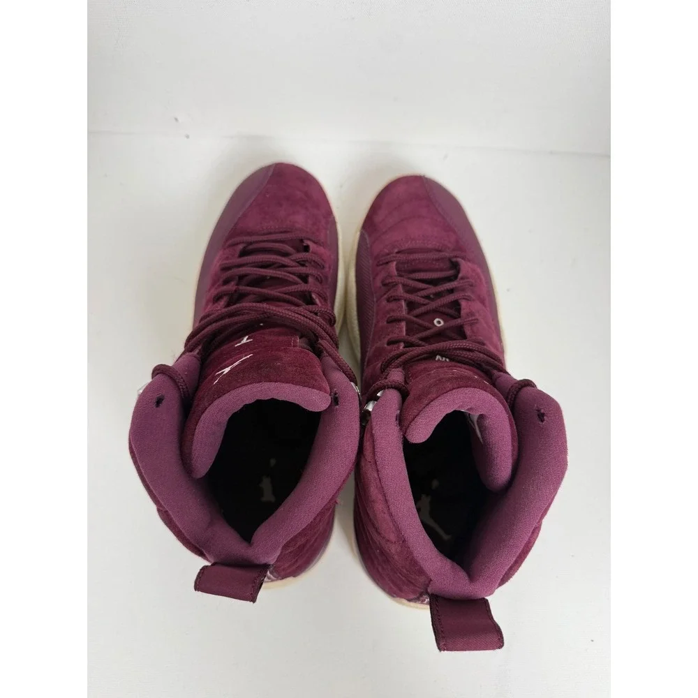 Air Jordan 12 Retro Bordeaux Burgundy Suede Mens Size 8 Shoes 130690-617